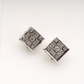 Orecchini Chimento quadratini oro bianco e diamanti/Venduti