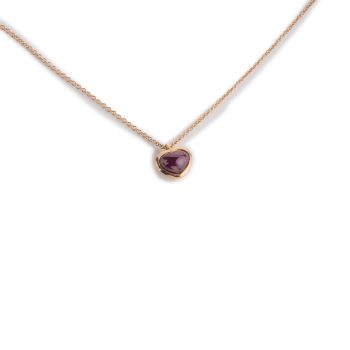 Pendente cuore rubino cabochon in oro rosa/Venduto