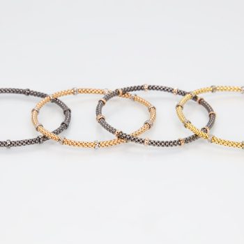 Bracciale extensa oro giallo, oro rosa, oro rodiato nero