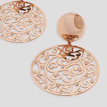 Orecchini arabesque in oro rosa e diamanti