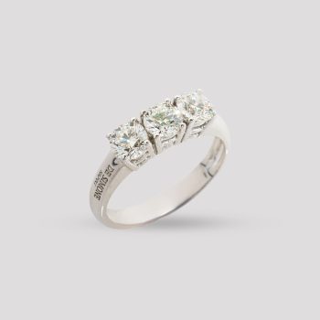 Anello trilogy oro bianco e diamanti